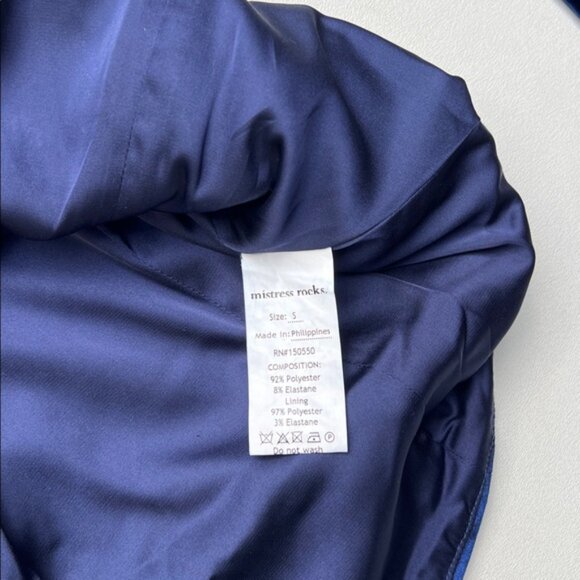 House of CB dress Mistress Rocks velvet Blue Crystal Mini event night party S - Picture 14 of 15